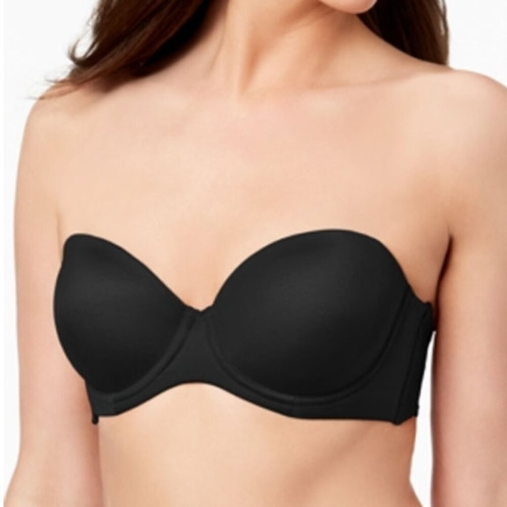 INC Intimates Black 10-Way Convertible Strapless Underwire Bra 40DD Clear Straps
